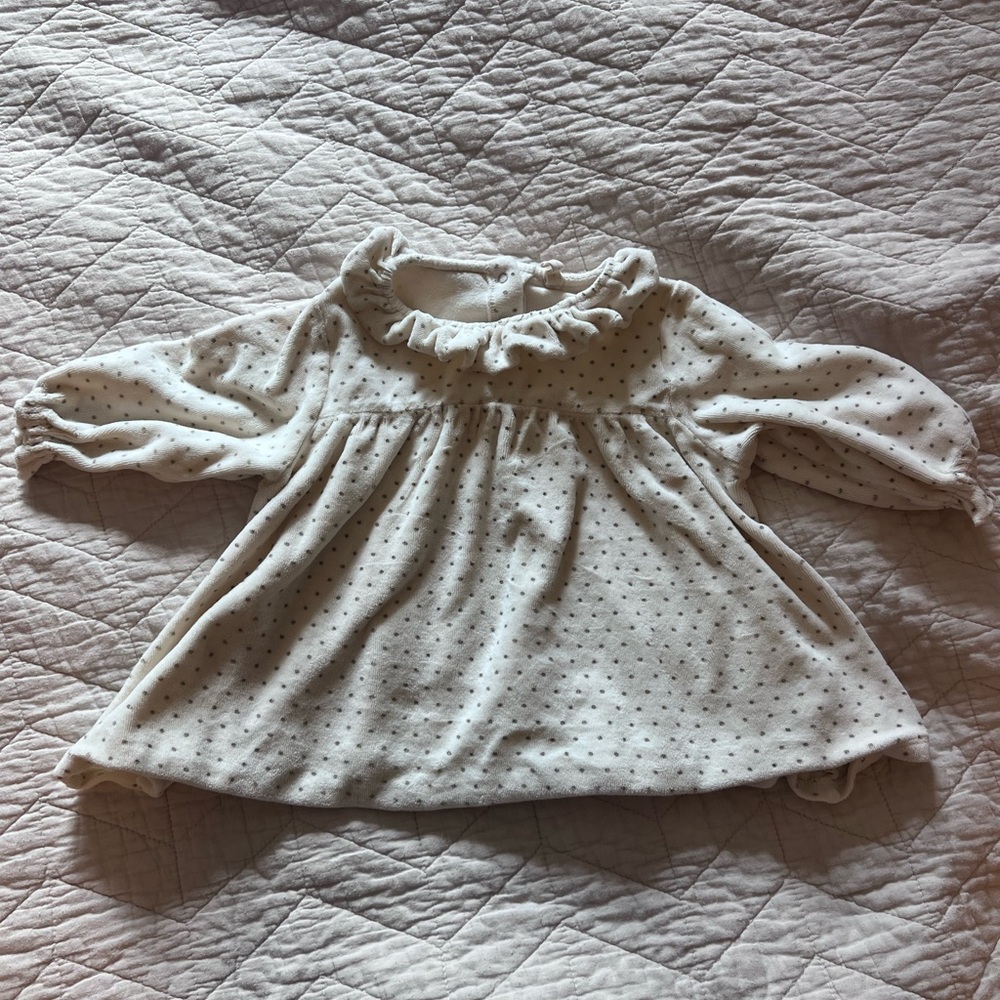 Quincy Mae Polka Dot Cream Top
